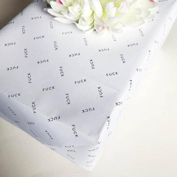 Steel Petal Press - Wholesale Flat Wrap - Fuck Gift Wrapping Paper - Single Sheet1