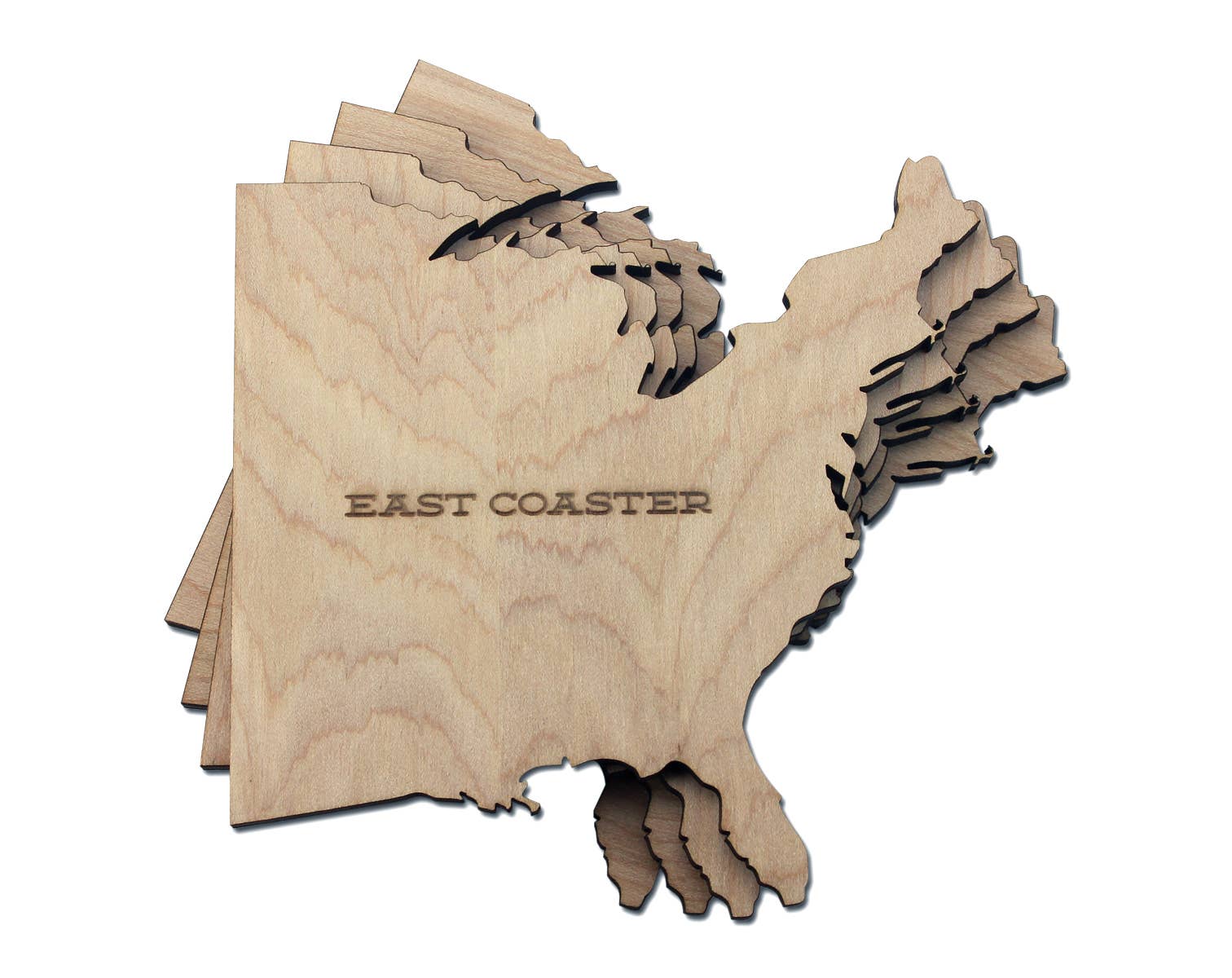 Torched Products - Wholesale Coasters - East & West Wood Coaster- East Coast and West Coast0