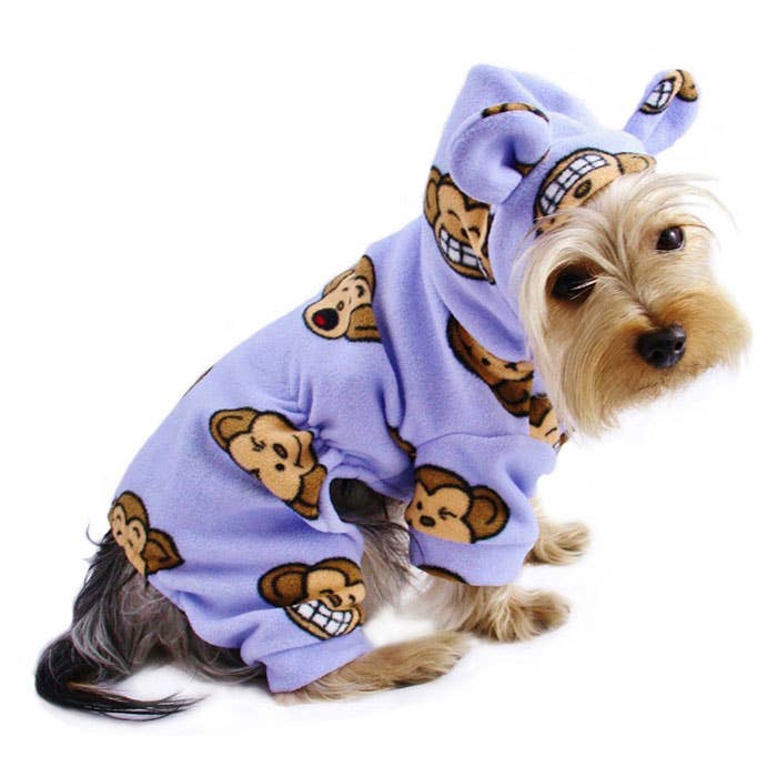 Silly Monkey Fleece Pajamas with Hood - Lavender for wholesale by Klippo Pet