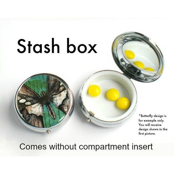 Unique Art Pendants - Wholesale Pill Organizer - Underside Peony Case pillbox pill box2