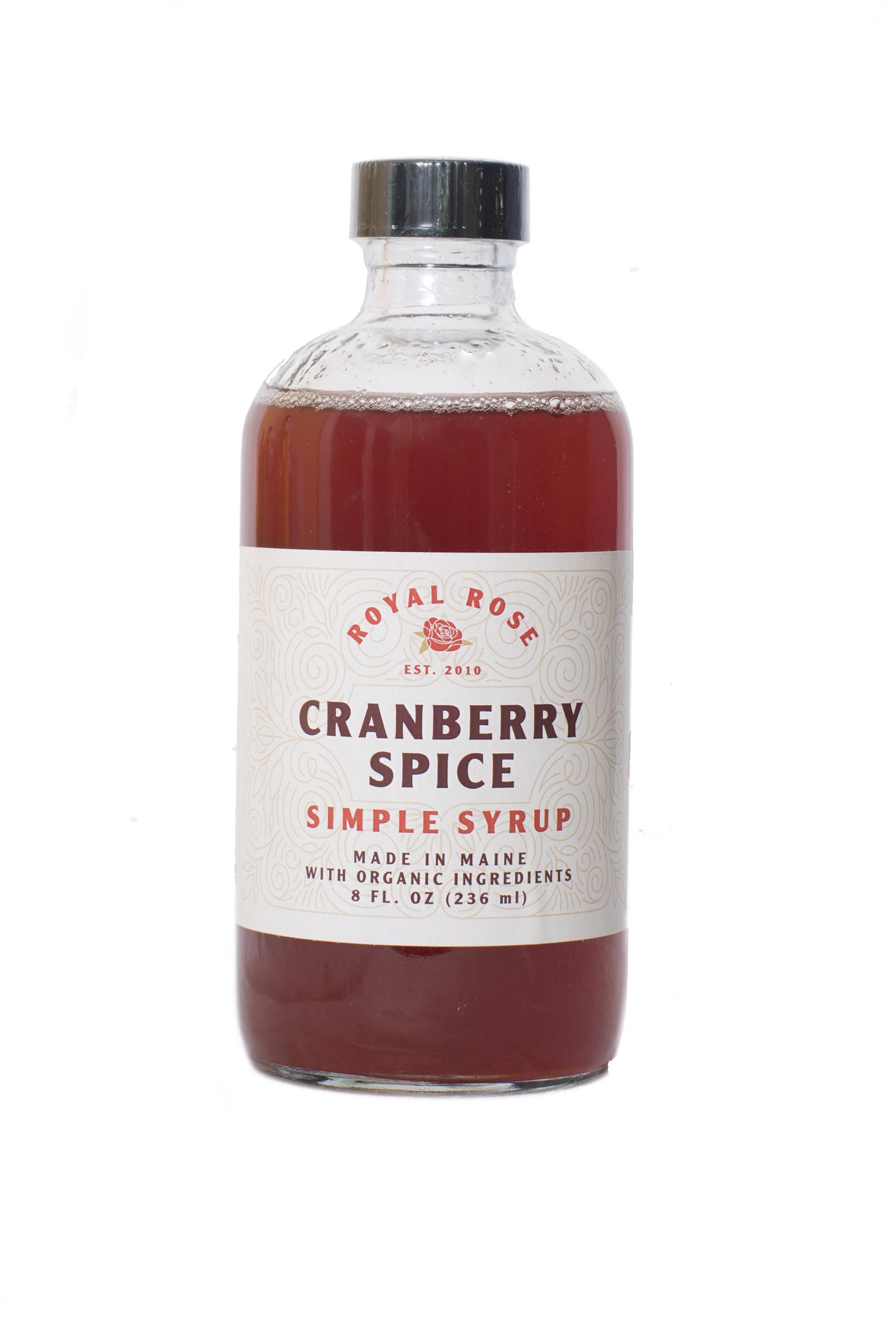 Royal Rose Syrups - Wholesale Cocktail Mix/Syrup - Cranberry Spice Organic Simple Syrup 8oz4