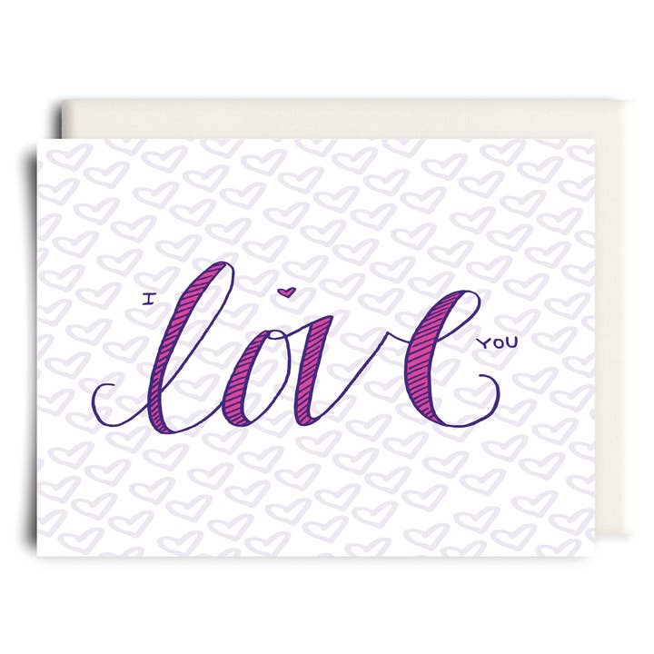 Purple I Love You | Love Greeting Card for wholesale by Inkwell Cards