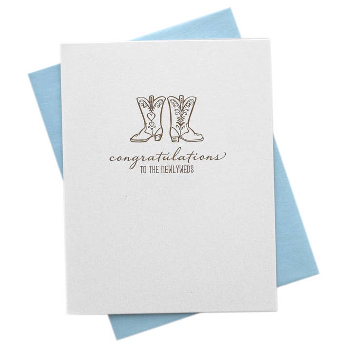 Southern Wedding Boots Congratulations to the Newlyweds Card for wholesale by Marrygrams
