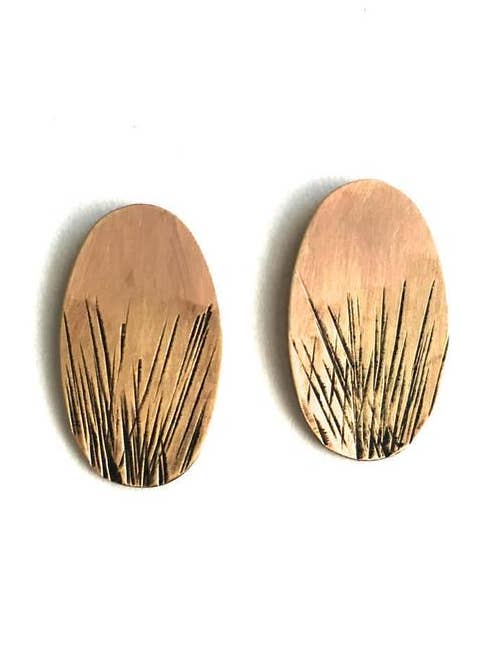 Brass Stamped Studs for wholesale by Courtney Fischer Jewelry