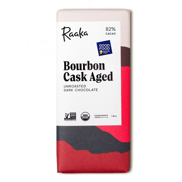 Raaka Chocolate - Venta al por mayor Chocolate - Barra de chocolate envejecido con barrica de Bourbon 82%