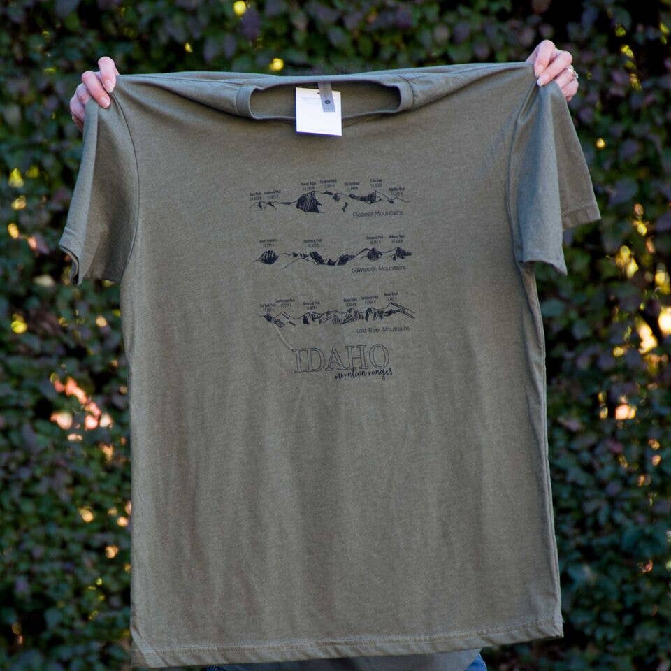 Ladybug Press - Wholesale Screen Printed T-Shirt - Unisex - Idaho Mountain Ranges T-shirt1