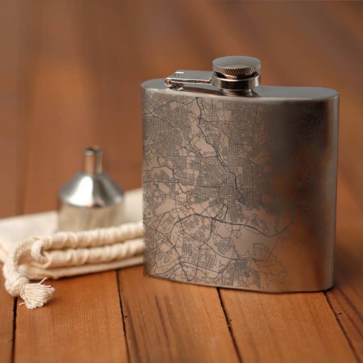 Baltimore MD Map Hip Flask for wholesale by JACE.design