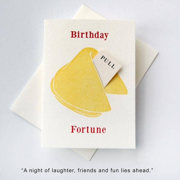 Steel Petal Press - Wholesale Birthday Card - Laughter Fun Fortune - Letterpress Birthday Greeting Card