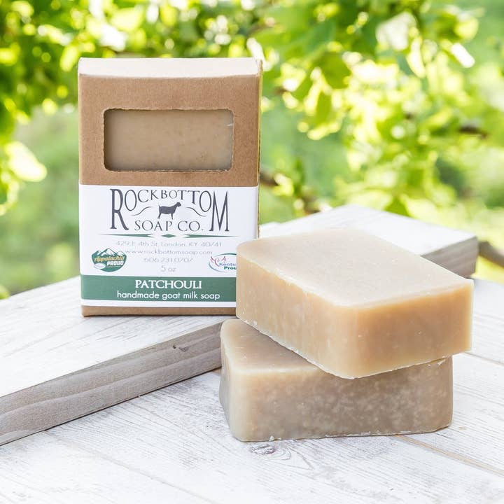 All Essential Oil Patchouli Goat Milk Soap for wholesale by Rock Bottom Soap