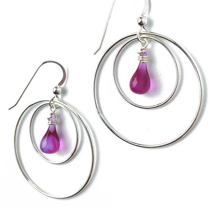 Sundrop Jewelry - Wholesale Dangle Earrings - Eclipse Glass and Silver Earrings - Small12