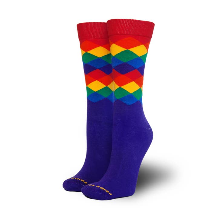 Pride Socks - Wholesale Socks - Unisex - Unisex Business Causal- Argyle Magic0