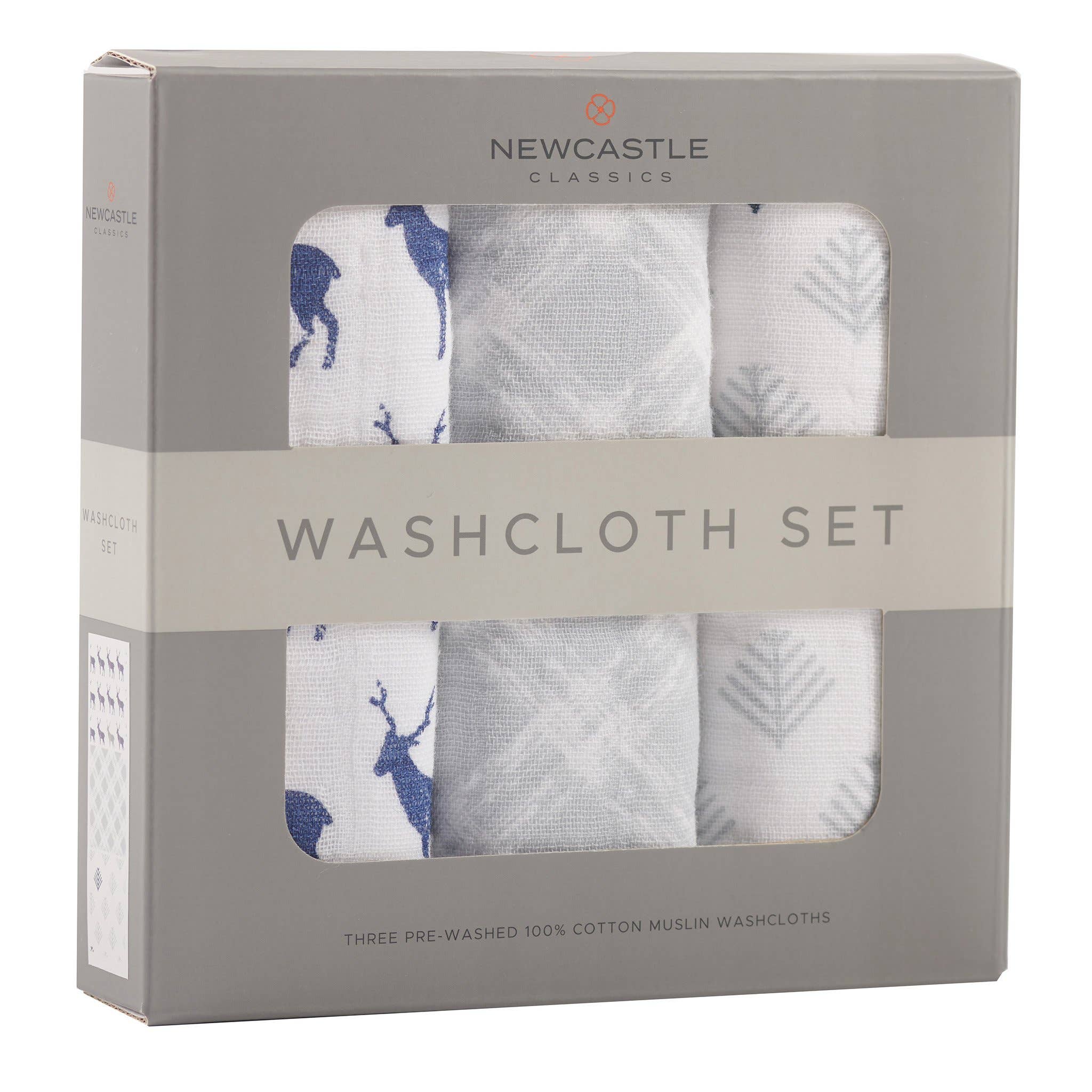 Newcastle Classics - Wholesale Wash Cloth - Kids & Baby - Blue Deer Washcloth Set of 33