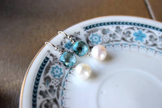 Laalee Jewelry - Vendita all'ingrosso Orecchini pendenti - Orecchini con perle acquamarine2