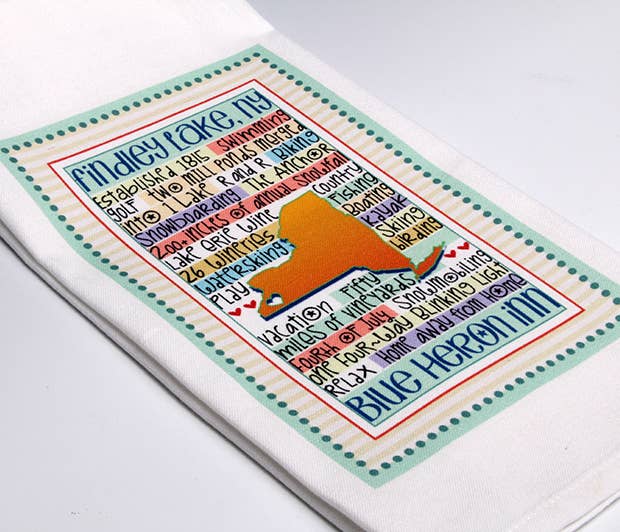 Liane Fried Studio - Wholesale Tea Towel - Design your own whimsical STATE NAME DROP Towel3