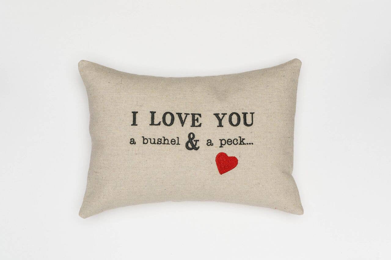 Southern Charm Textiles - Wholesale Throw/Decorative Pillow - Embroidered 100% cotton a bushel and a peck throw pillow0