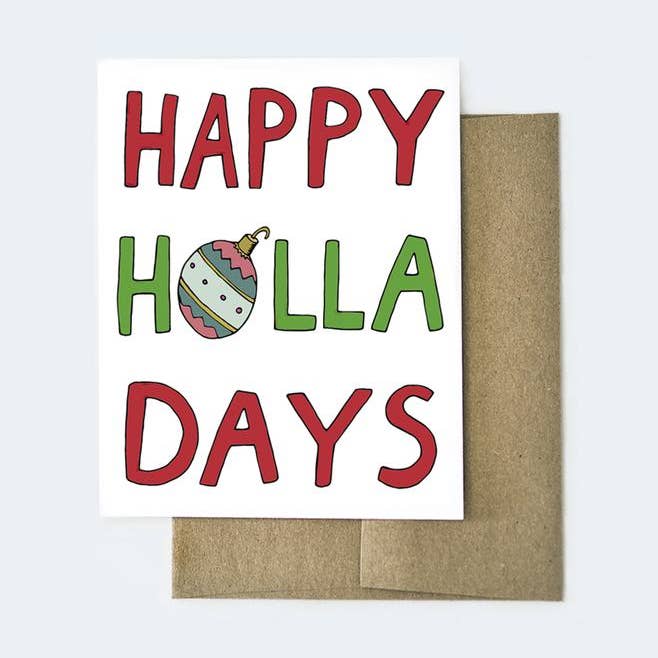 Aviate Press - Wholesale Christmas Card - Holla Days Christmas Card0