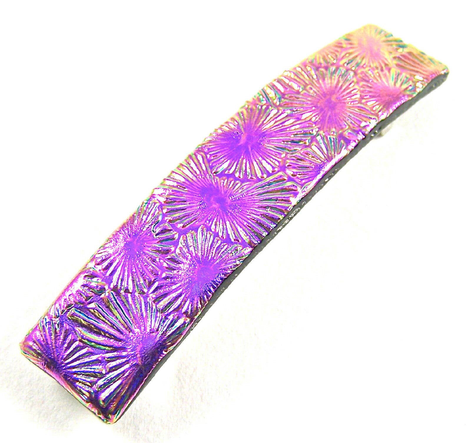 Glass Town USA - Wholesale Barrette - Women's - Barrettes Dichroic Glass Florentine Large Size3