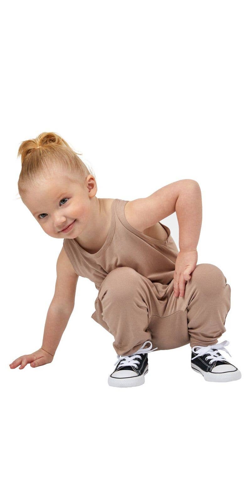 Momper Romper - Wholesale Jumpsuit - Baby - Taupe Mini Toddler Momper2