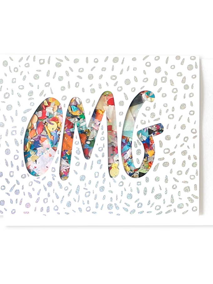 Confetti Card OMG Greeting Card for wholesale by Thimblepress