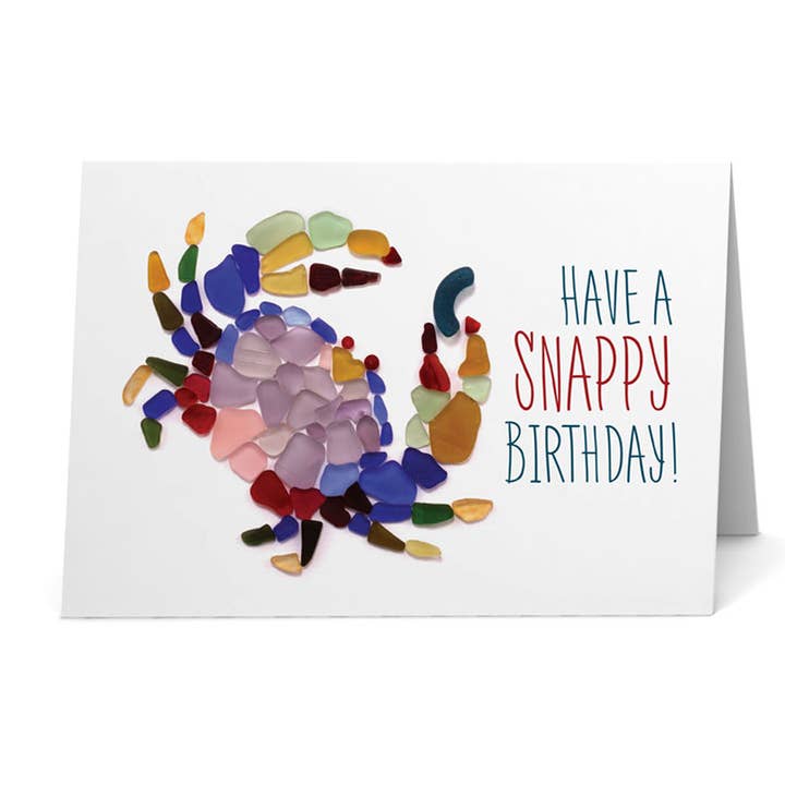 Tarjeta de cumpleaños Dungeness Cangreb Hable A Snappy Glass para venta al por mayor de Beachcombing / Etched by the Sea