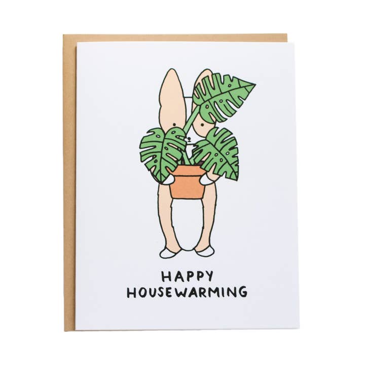 Happy Housewarming Monstera Card for wholesale by Tiffbits
