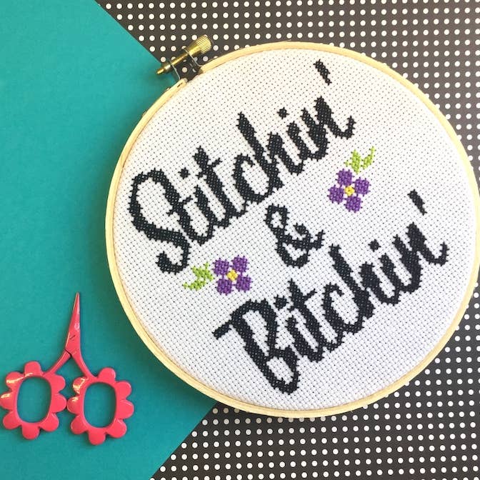 Spot Colors - Wholesale Embroidery/Cross Stitch Supplies - Stitchin' & Bitchin' Counted Cross Stitch DIY KIT