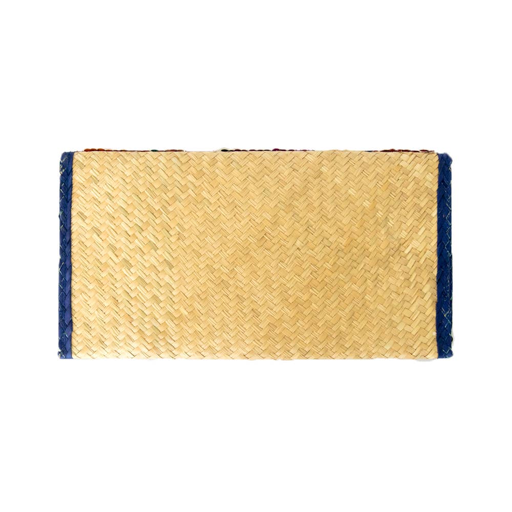 Decor Artesanal - Wholesale Clutch Bag - Women's - Clutch Bag Embroidered With Colorful Sequin. Blue Trim.0