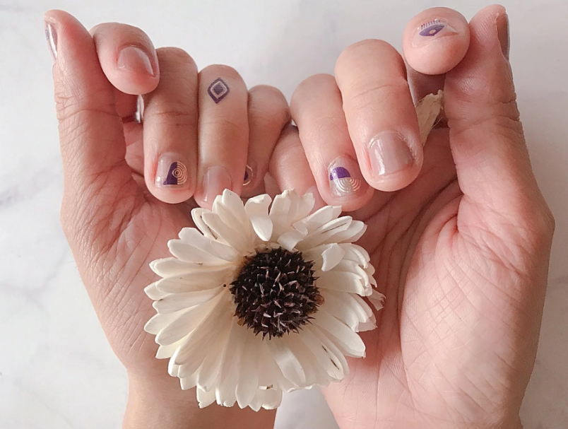 PAPERSELF - Wholesale Temporary Tattoo - Geo Blue Temporary Tattoos Stickers0