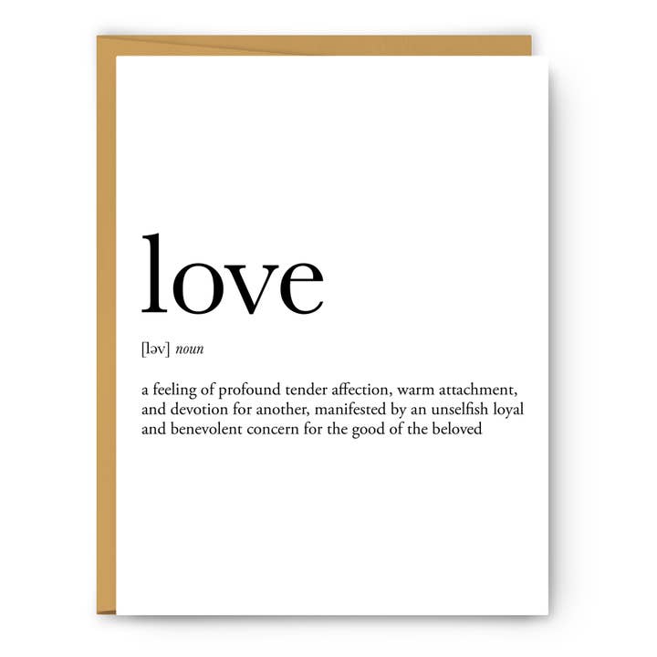 Footnotes - Wholesale Love Card - Love Definition - Love Card