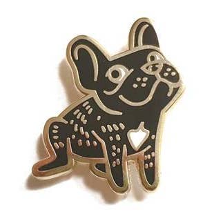 French Bulldog Enamel Pin for wholesale by Lili Chin Art