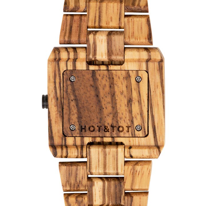 HOT&TOT - Wholesale Wrist Watch - Men's - DUSK | Wood watch for men | Square | Sustainable | Black