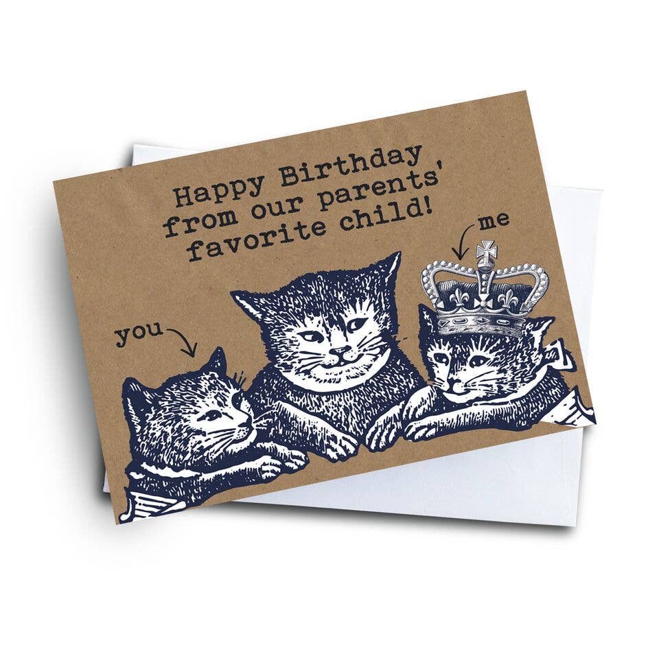 REMOVED BRAND - Wholesale Birthday Card - Favorite Child Snarky Sibling Birthday Card1