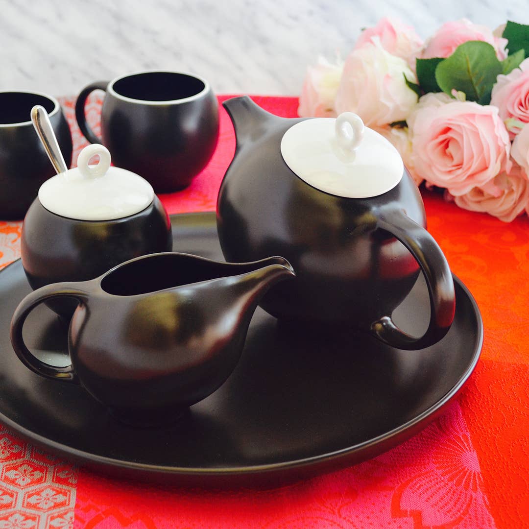 Eva  Teapot - Black Stoneware for wholesale on Faire1