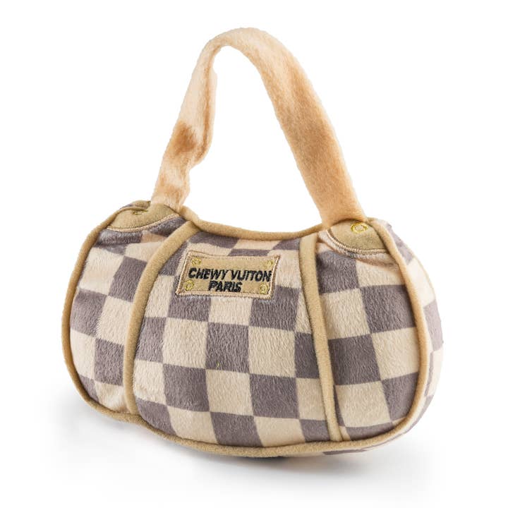 Haute Diggity Dog - Wholesale Pet Plush Toy - Dog - Checker Chewy Vuiton Handbag Squeaker Dog Toy