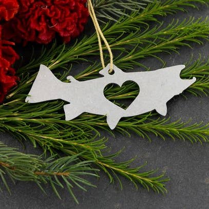 Iron Maid Art - Wholesale Ornament - Trout Fish Salmon Metal Holiday Gift Christmas Ornaments