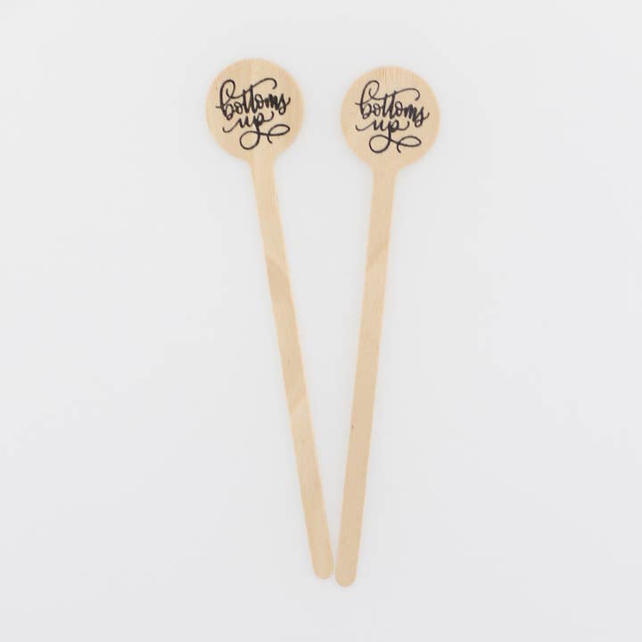 Tulle and Twig – wholesale Drinkomrörare – Botten Upp Trä Drink Omrörare0