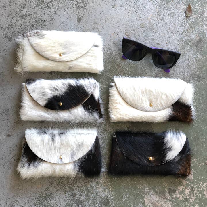 LIMITED EDITION Furry Black, White & Brown Sunnies Case for wholesale by Hatton Henry