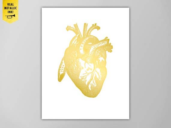 The National Anthem - Wholesale Art Print - 8” x 10” Gold Heart Metallic Art Print0