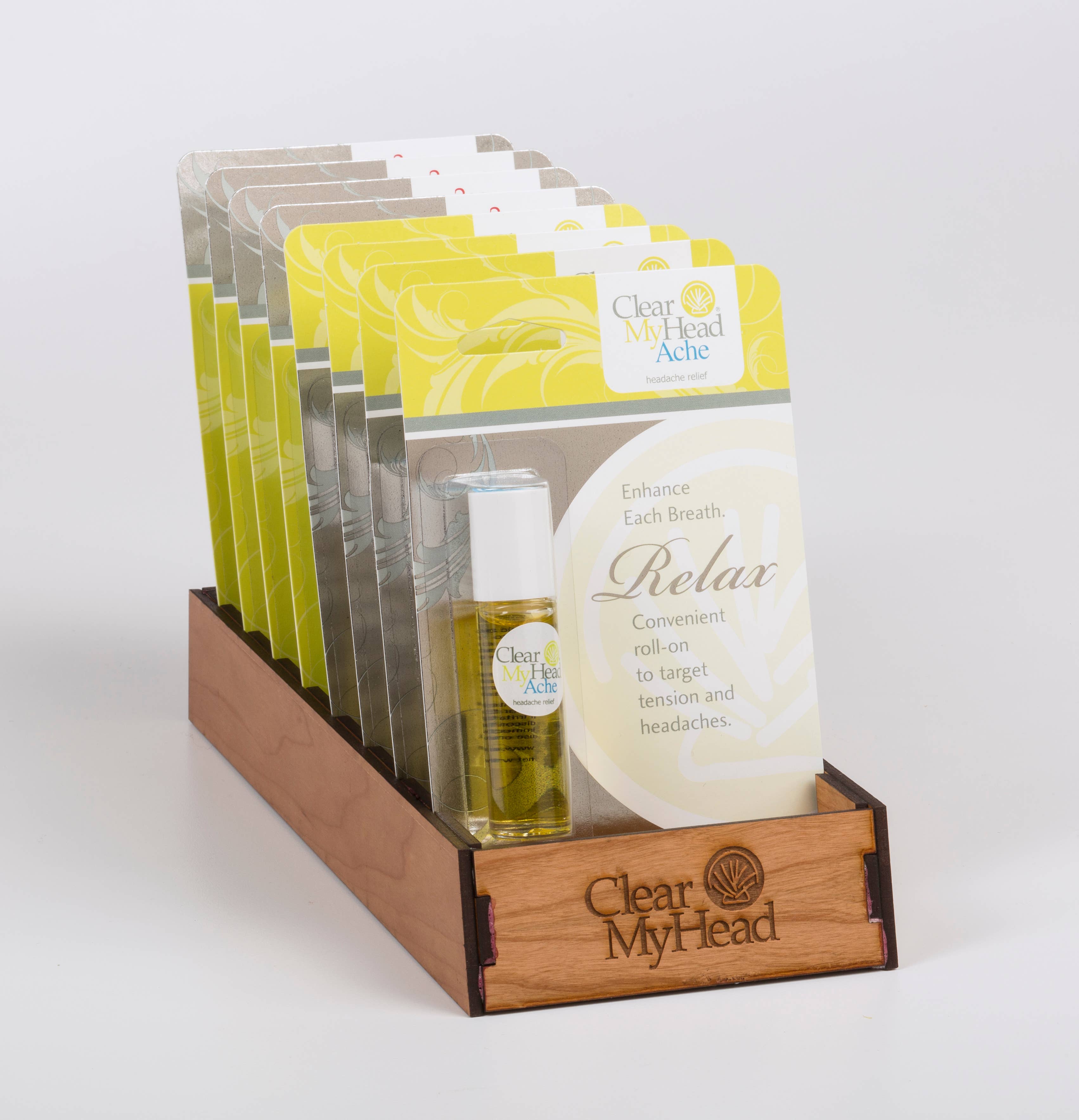 Clear My Head Ltd - Wholesale Essential Oil Roll-On - '2Go' SINUS /'Ache' HEADACHE Roll-On Split Pack Case3