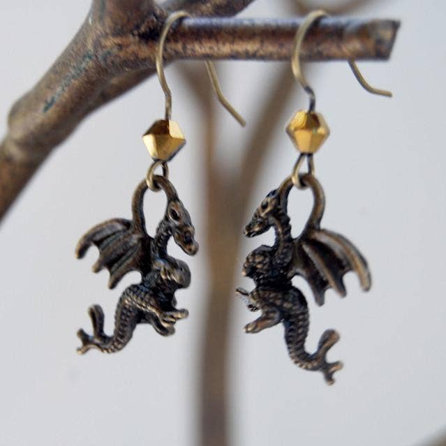 Boucles d'oreilles en laiton pour la vente par Enchanted Leaves