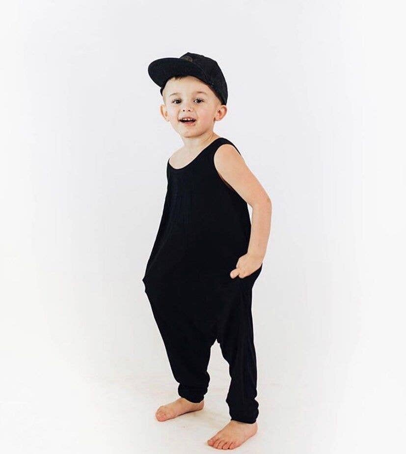 Momper Romper - Wholesale Jumpsuit - Baby - Black Mini Toddler Momper3