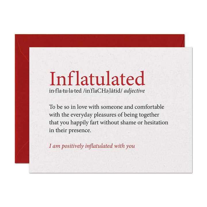 Inflatulated Farting Love Card for wholesale by Warren Tales