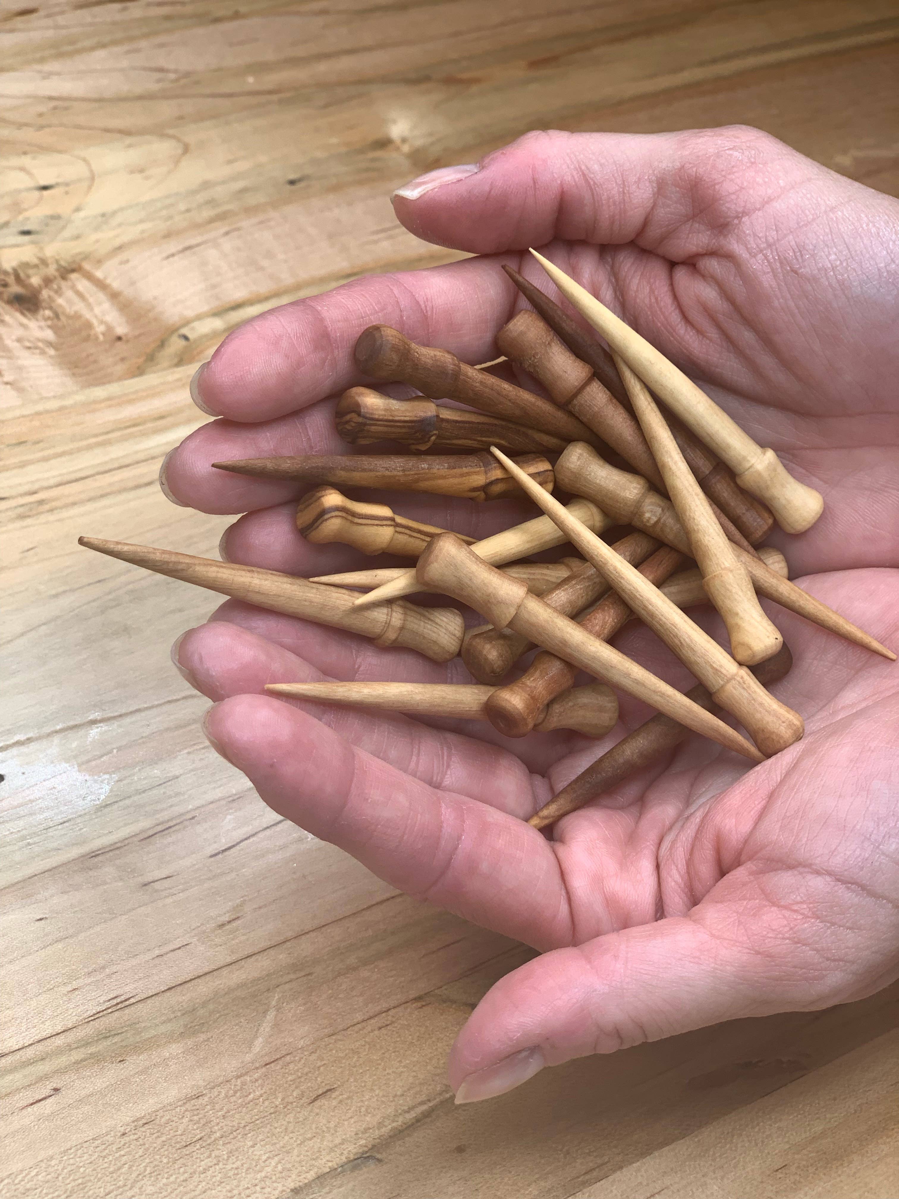 Katari Beauty - Wholesale Mask Applicator Brush/Tool - OIL APPLICATOR & OLIVE PICK | Hand-carved Olivewood ~2.5"6