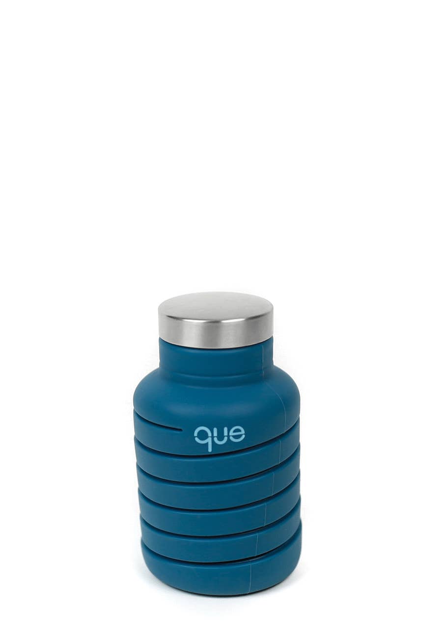 Que Factory – wholesale Water bottle – 20oz Collapsible Water Bottle - Steel Blue