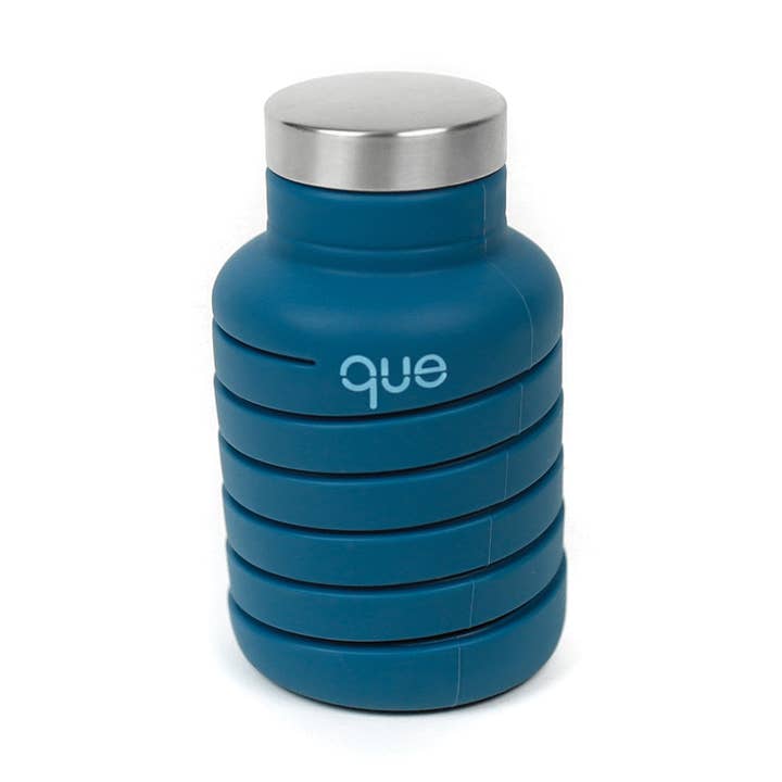 Que Factory – wholesale Water bottle – 20oz Collapsible Water Bottle - Steel Blue0