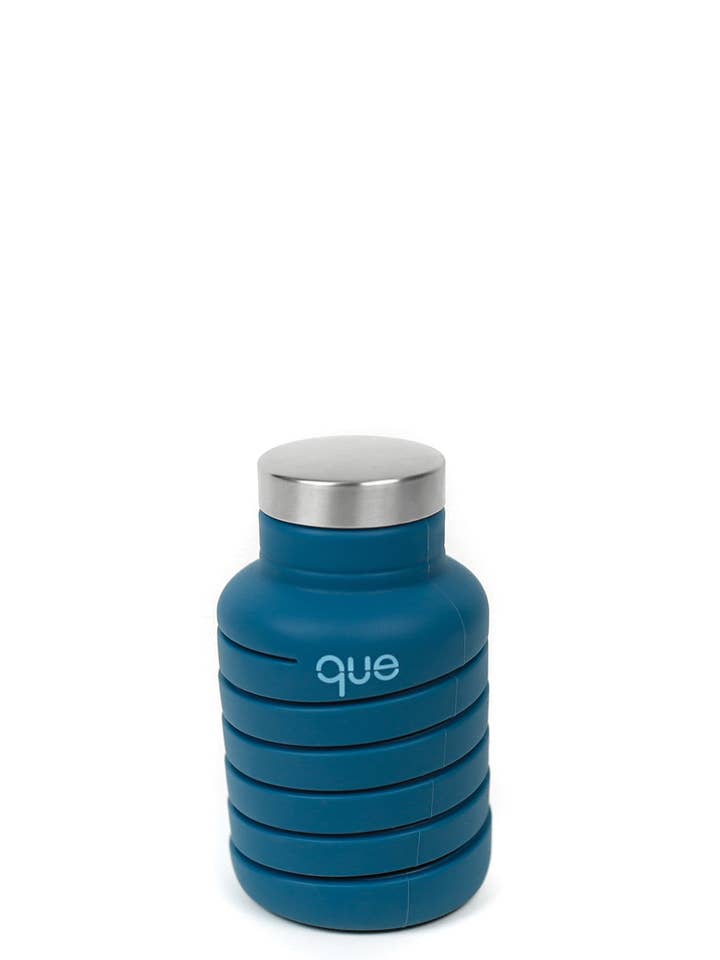 20oz Collapsible Water Bottle - Steel Blue for wholesale by Que Factory