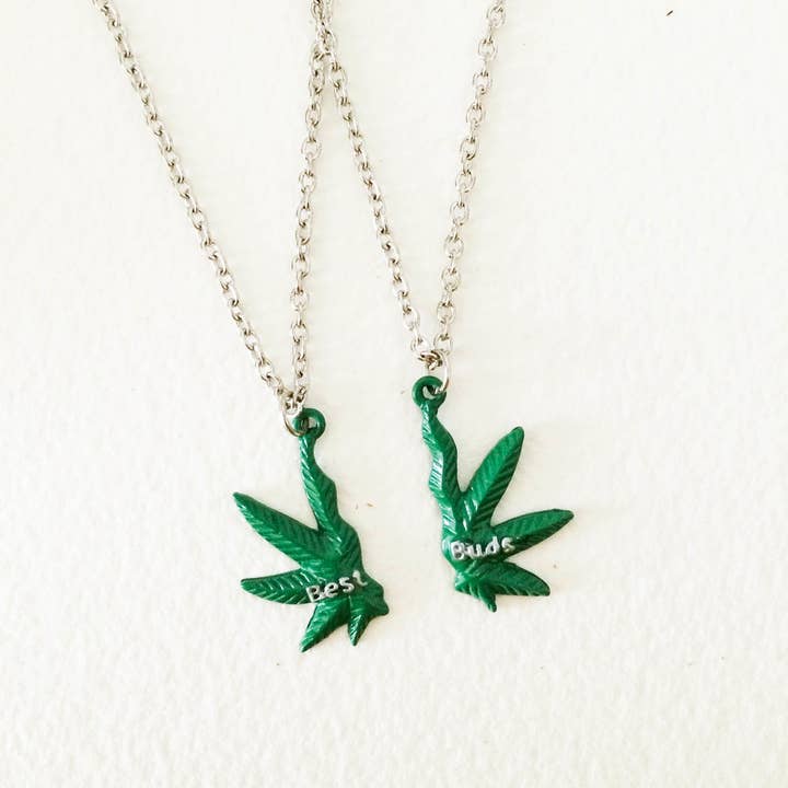Best Buds Weed Necklace Set - Marijuana Cannabis Jewelry for wholesale by Smokies Toke Couture