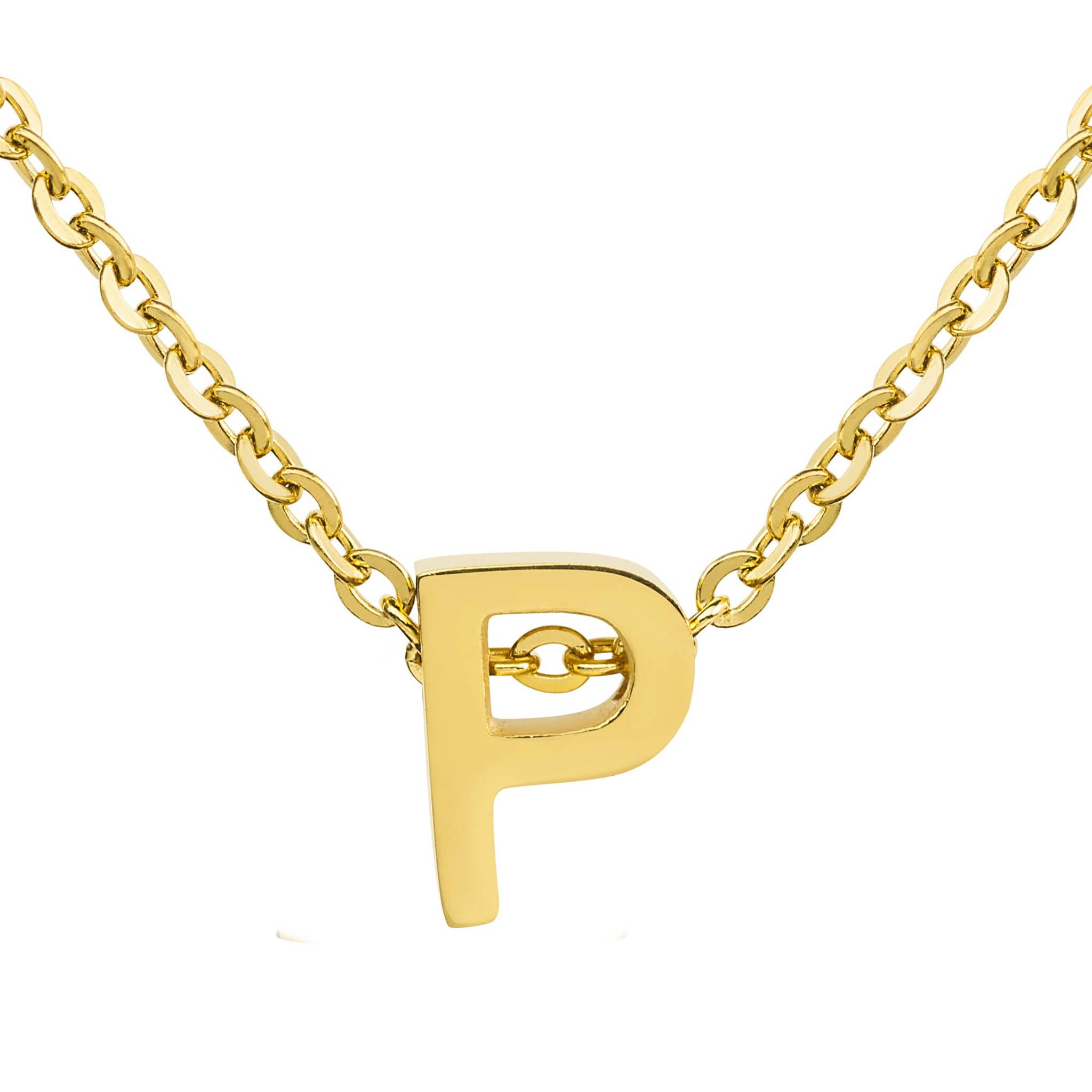 West Coast Jewelry - Vendita all'ingrosso Collana con ciondolo/pendaglio - Collana iniziale in acciaio inossidabile con sovrapposizione in oro 18k3