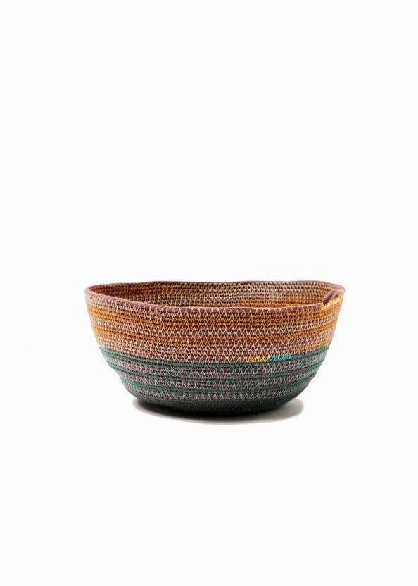 MOkun – wholesale Dekorativ tallrik/fat/skål – Teal och Marigold Rope Bowl3