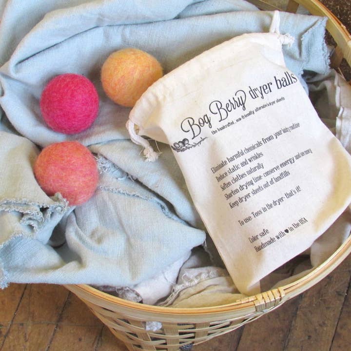 Bog Berry Dryer Balls - Wholesale Dryer Balls - Wildflowers assortment set of 6 wool dryer balls